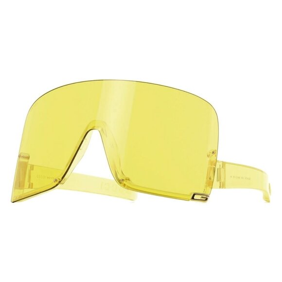 New GUCCI Yellow Shield GG1631S 009 Sunglasses Women - Picture 1 of 4